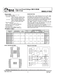 Datasheet BS62LV1024JI manufacturer BSI