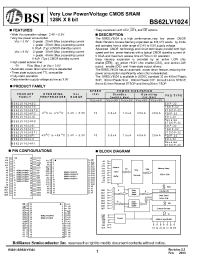 Datasheet BS62LV1024RC manufacturer BSI