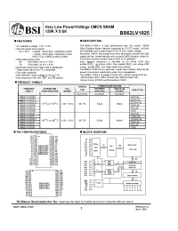 Datasheet BS62LV1025 manufacturer BSI