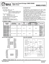 Datasheet BS62LV1025-55 manufacturer BSI