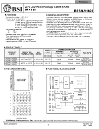 Datasheet BS62LV1605-70 производства BSI