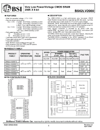 Datasheet BS62LV2000-10 manufacturer BSI