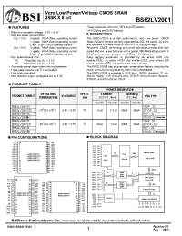Datasheet BS62LV2001-70 manufacturer BSI