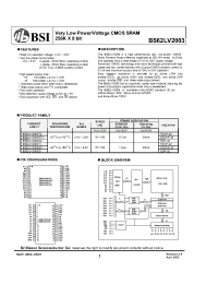 Datasheet BS62LV2003 manufacturer BSI
