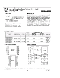 Datasheet BS62LV2005 manufacturer BSI