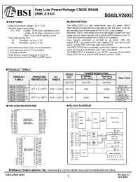 Datasheet BS62LV2005-55 manufacturer BSI