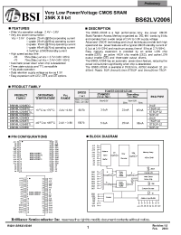 Datasheet BS62LV2006-55 manufacturer BSI