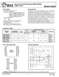 Datasheet BS62LV2008 manufacturer BSI