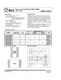 Datasheet BS62LV2565 manufacturer BSI
