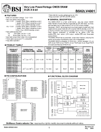 Datasheet BS62LV4001-10 manufacturer BSI