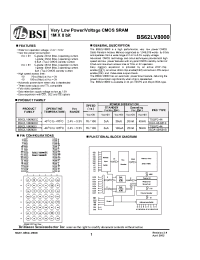 Datasheet BS62LV8000BI manufacturer BSI