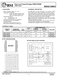 Datasheet BS62LV8003-70 manufacturer BSI