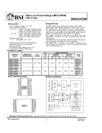 Datasheet BS62UV256TC manufacturer BSI