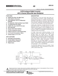 Datasheet ADS1222 manufacturer Burr-Brown