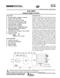 Datasheet ADS1605 manufacturer Burr-Brown