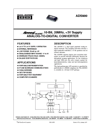 Datasheet ADS900 manufacturer Burr-Brown