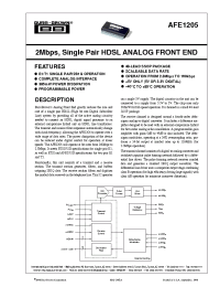 Datasheet AFE1205E manufacturer Burr-Brown