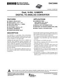 Datasheet DAC2900-EVM manufacturer Burr-Brown