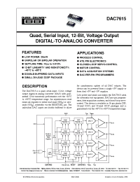 Datasheet DAC7615P manufacturer Burr-Brown