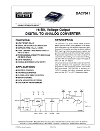 Datasheet DAC7641YB manufacturer Burr-Brown