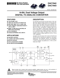 Datasheet DAC7642VFBR производства Burr-Brown