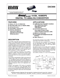 Datasheet DAC900E manufacturer Burr-Brown