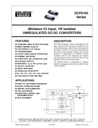 Datasheet DCP010505DP manufacturer Burr-Brown