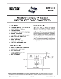 Datasheet DCP011515DP-U manufacturer Burr-Brown
