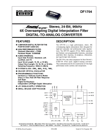 Datasheet DF1704 manufacturer Burr-Brown