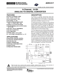 Datasheet DS1217 manufacturer Burr-Brown