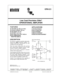 Datasheet OPA121KU manufacturer Burr-Brown