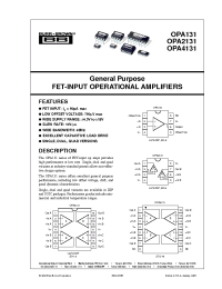 Datasheet OPA131 manufacturer Burr-Brown