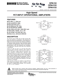 Datasheet OPA132UA2 manufacturer Burr-Brown