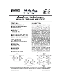 Datasheet OPA134 manufacturer Burr-Brown