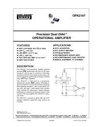Datasheet OPA2107AP manufacturer Burr-Brown