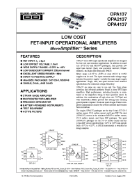 Datasheet OPA2137U manufacturer Burr-Brown