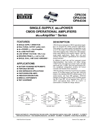 Datasheet OPA2336 производства Burr-Brown