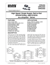 Datasheet OPA2350 manufacturer Burr-Brown