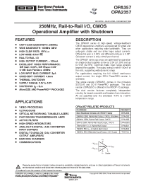 Datasheet OPA2357 manufacturer Burr-Brown