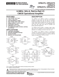 Datasheet OPA2374AIDCNT manufacturer Burr-Brown