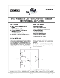 Datasheet OPA2658U manufacturer Burr-Brown