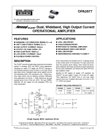 Datasheet OPA2677H manufacturer Burr-Brown