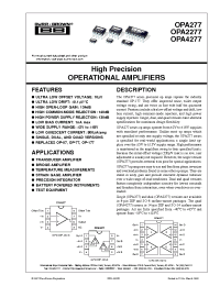 Datasheet OPA2777UA manufacturer Burr-Brown