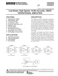 Datasheet OPA300AIDBVT manufacturer Burr-Brown