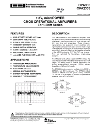 Datasheet OPA333 manufacturer Burr-Brown