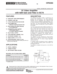 Datasheet OPA360AIDCKT manufacturer Burr-Brown