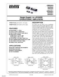 Datasheet OPA4241PA manufacturer Burr-Brown