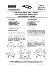 Datasheet OPA4343NA manufacturer Burr-Brown