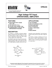 Datasheet OPA445AP manufacturer Burr-Brown