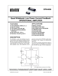 Datasheet OPA4658UB manufacturer Burr-Brown